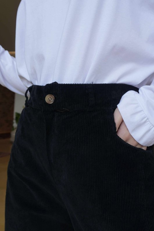 Gilbert Cord Barrel Pant Black /24=